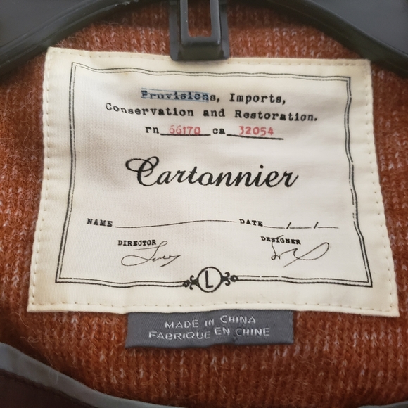 Cartonnier Anthropologie Rust Blazer Jacket SzL Burnt Orange Rust 2 flap pockets - Picture 5 of 13